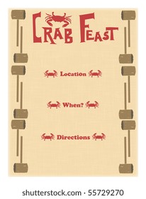 Crab Feast Invitation - Vector