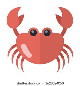 crab flat color vector icon