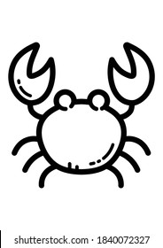 Crab Flat Icon Isolated On White Background