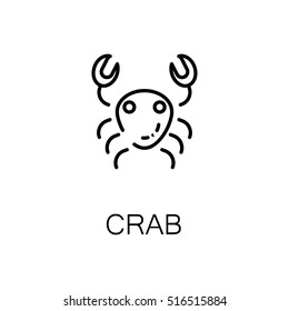 Crab flat icon. Single high quality outline symbol of seafood for web design or mobile app. Thin line signs of crab for design logo, visit card, etc. Outline pictogram of crab