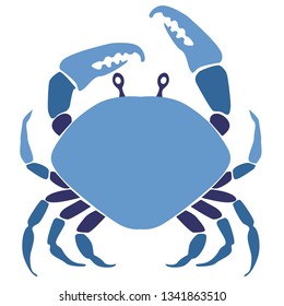 crab flat illustration Marine creatures and underwater world series