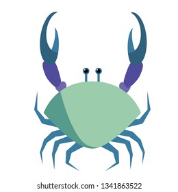crab flat illustration Marine creatures and underwater world series