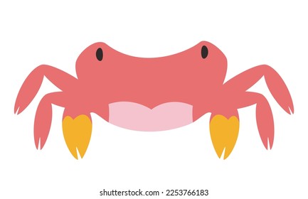 Crab in flat style. Cute sea inhabitant.