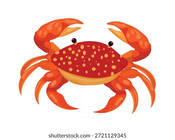 Krabbe. Flacher Vektorclipart, Illustration mit isoliertem Hintergrund.