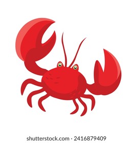 Crab. Flat vector illustration. Elements suitable for animation. 