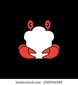 crab food seafood concept flat logo design vector