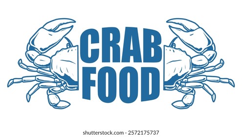 Crab food vector drawing design