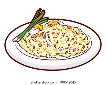 Crab Fried Rice Cartoon