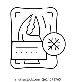 crab frozen seafood line icon vector. crab frozen seafood sign. isolated contour symbol black illustration