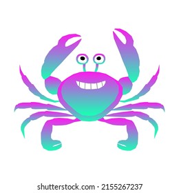 Crab Funny Pet. Crab Crayfish Animal Cartoon Cute Symbol. Imaginary Crab Crayfish Icon T Shirt Print.