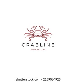 Crab geometric polygonal logo vector icon design template