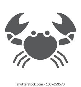 Crab glyph icon, animal and underwater, aquatic sign vector graphics, a solid pattern on a white background, eps 10.