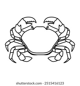 Crab glyph icon, seafood and fish, crab vector icon, Stone crab flat, sea crab silhouette vector graphics. Vector illustration