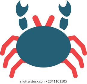 Crab Glyph Two Color Icon For Personal And Commercial Use.
