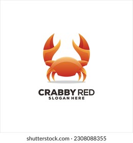 Crab gradient logo design logo illustration