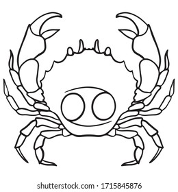 Krebsgrafik-Design-Vektorillustration Illustration, Art Tattoo-Skizze, Ikone, Druckverwendung, Meereslebewesen, Seefahrer