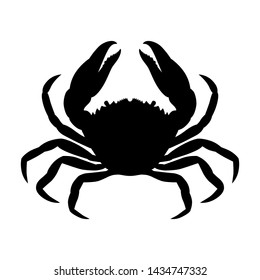 Crab graphic icon. Sea сrab black silhouette isolated on white background. Vector illustration