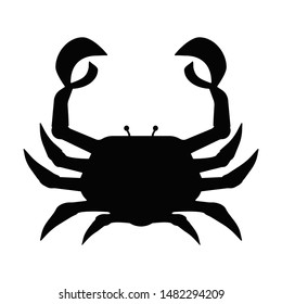 Crab graphic icon. Sea crab black sign isolated on white background