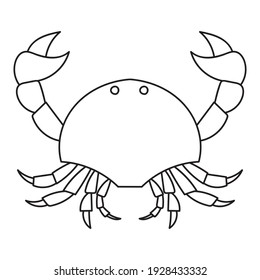 Crab graphic icon. Sea crab black contour isolated on white background. Vector illustration