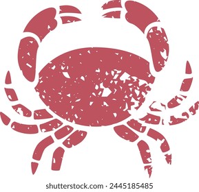 Crab Grunge Texture Vector Illustration