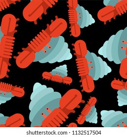 Crab hermit pattern seamless. Crab in shell background. Marine animal ornament Vector illustration
