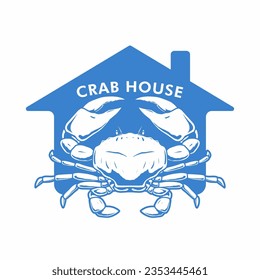 crab house logo template design