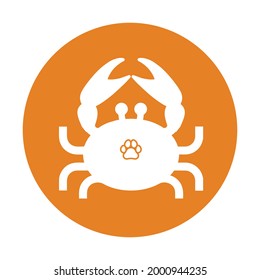 Crab icon (Animal, beach, seafood icon) Vector illustration