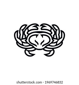 Icono de cangrejo. Icono aislado del vector de línea negra sobre fondo blanco. Lo mejor para menús de restaurantes, cafés, bares y canchas de comida.