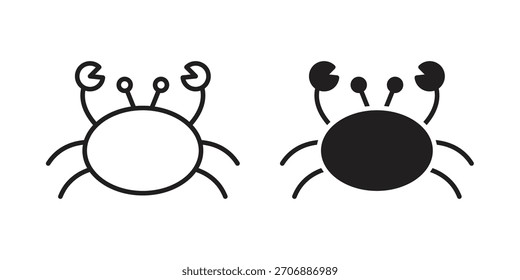 Crab icon collection. modern simple icons for web