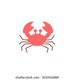 Crab icon in color icon, isolated on white background 