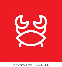 Crab icon, common graphic resources, vector illustration.