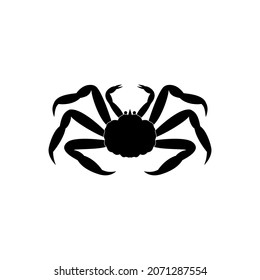 Crab icon of the crustacean family on a white background. Vector image.