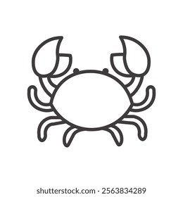 Crab Icon Depicting a Marine Animal in Black and White