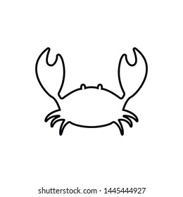 Crab icon. Crab design. Seafood logo. Flat vector illustration in black on white background. EPS 10