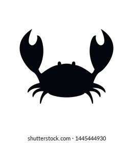 Crab icon. Crab design. Seafood logo. Flat vector illustration in black on white background. EPS 10