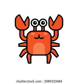 Crab icon. Icon design. Template elements. Flat style