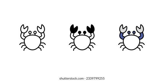 Crab icon design with white background stock illustration