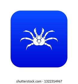 Crab icon digital blue for any design isolated on white vector illustration