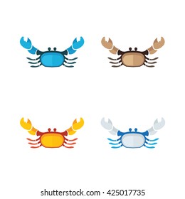 Crab icon flat design 