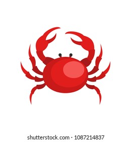 Crab icon. Flat illustration of crab vector icon for web