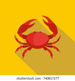 Crab icon. Flat illustration of crab vector icon for web