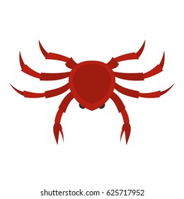 Crab icon flat isolated on white background vector illustration