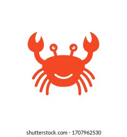 Crab icon flat vector illustration