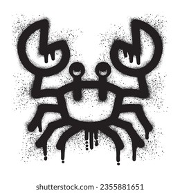 Crab icon graffiti with black spray paint