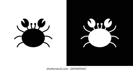 Diseño de elemento de ilustración de icono de cangrejo. iconos de glifo negro