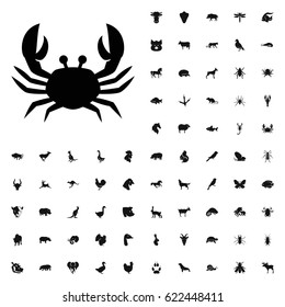 Crab icon illustration isolated vector sign symbol. animals icons vector set. on white background