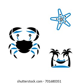 crab icon illustration isolated vector sign symbol