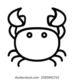 Crab icon illustration in line style. Perfect for website mobile app presentation. Suitable for any user interface and user experience