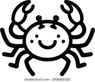 crab icon illustration White vackground