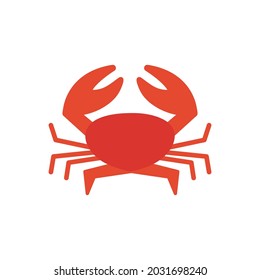 Crab icon. Isolated flat color icon. Vector illustration. Meat products fish and sea food. Marine life